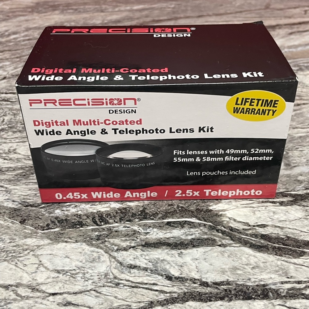 Brand new, Precision Digital Multi-Coated Wide Angle & Telephoto Lens Kit
